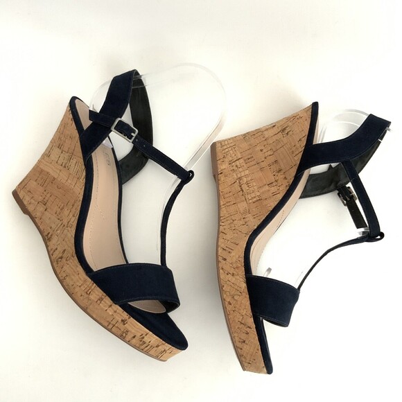 Charles By Charles David Fabric Wedge Sandals Blue 9.5 - Picture 5 of 11